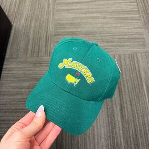 Masters Logo Green Mens Hat with Yellow Lettering Embroidered